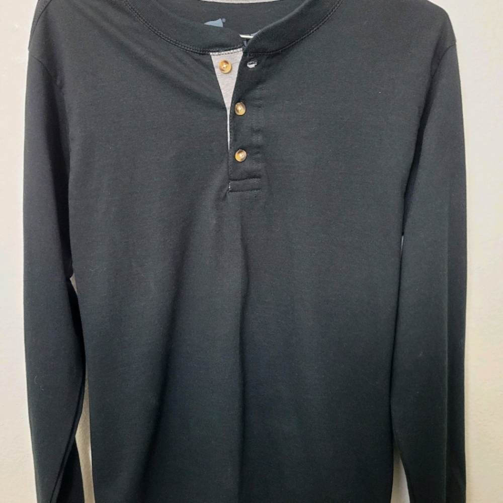 Hanes Beefy Long Sleeve Henley Shirt